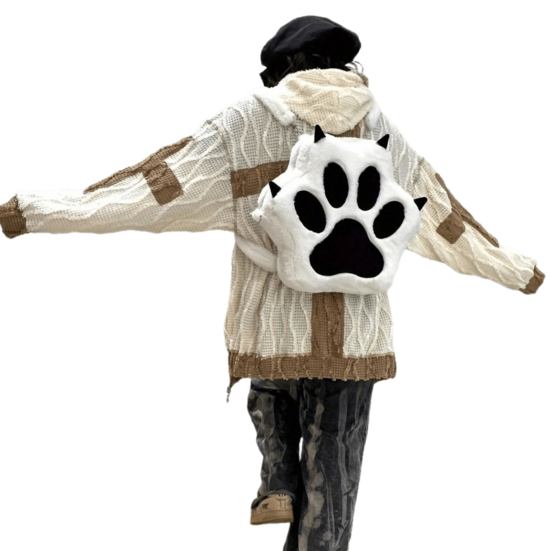 Y2K-Rucksack in Pfoten-Form