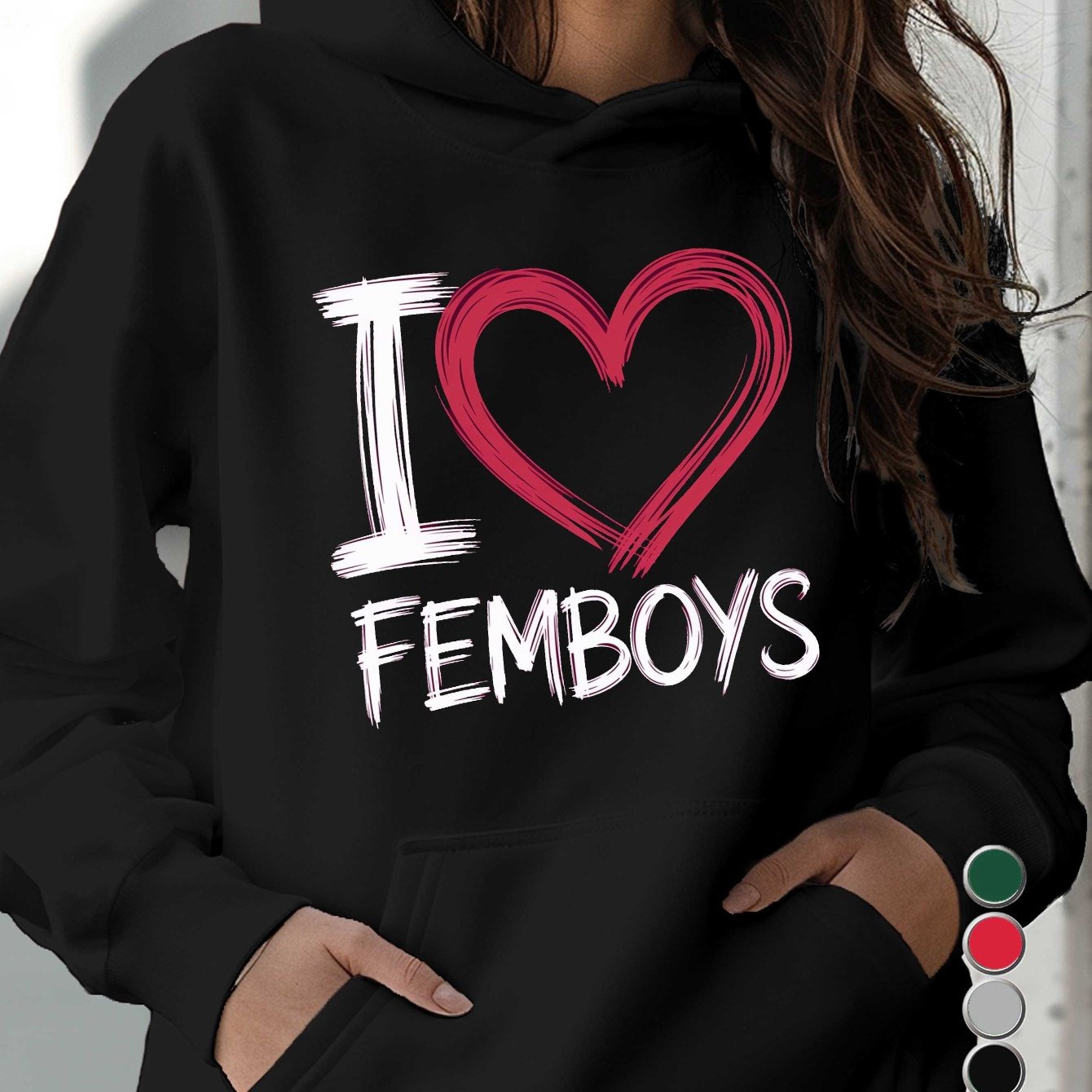 I Love Femboys Herz Design Hoodie