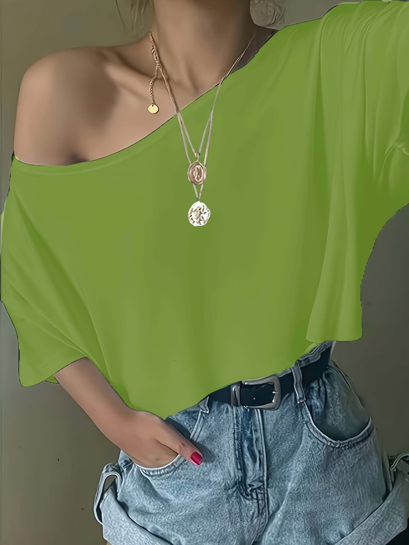 Schulterfreies Crop Top Dreier Set