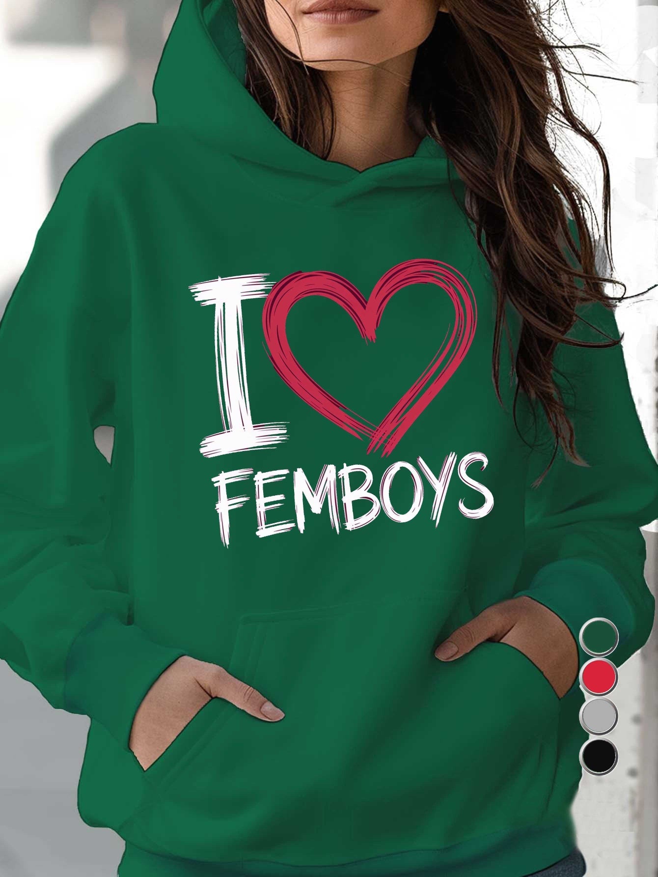 I Love Femboys Herz Design Hoodie