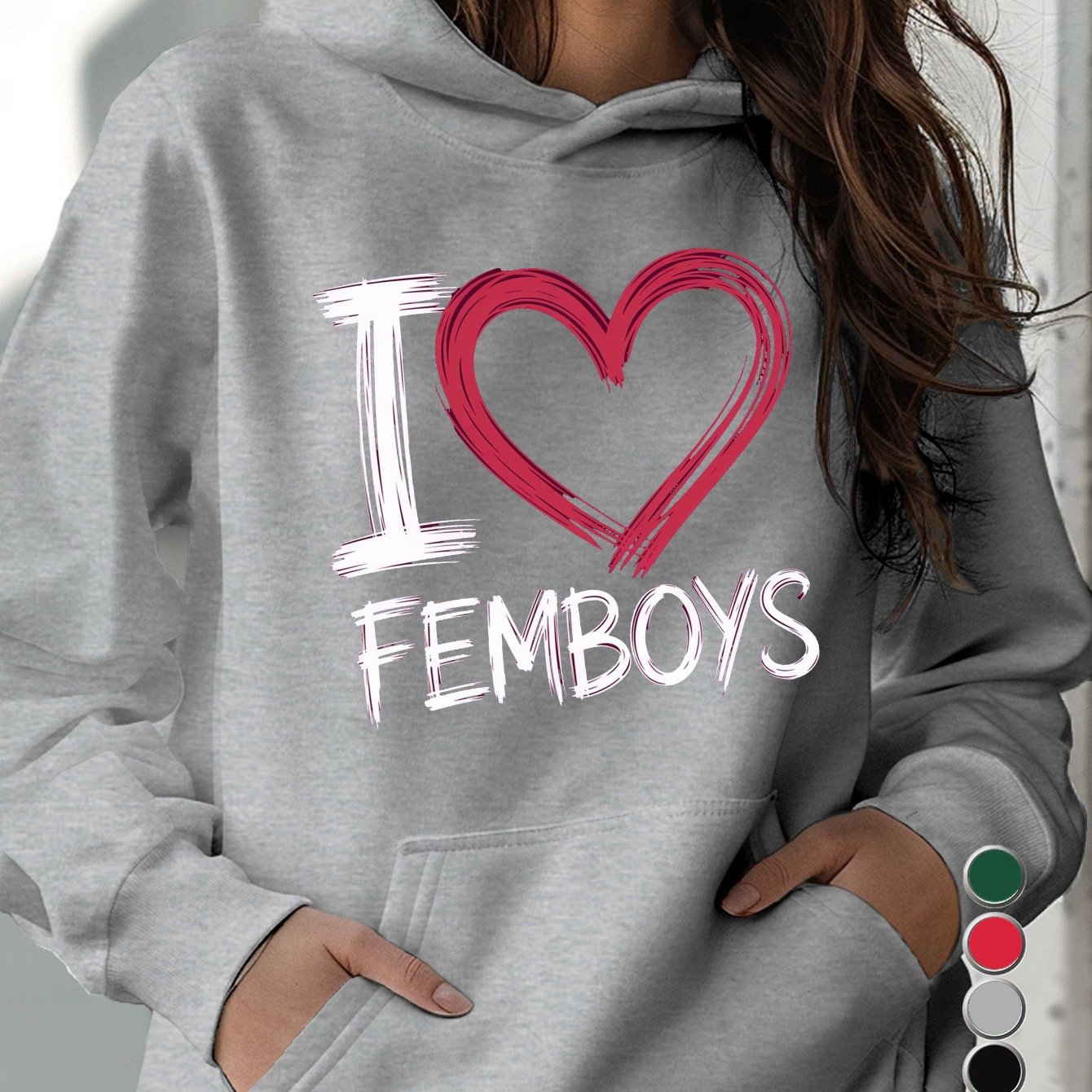 I Love Femboys Herz Design Hoodie