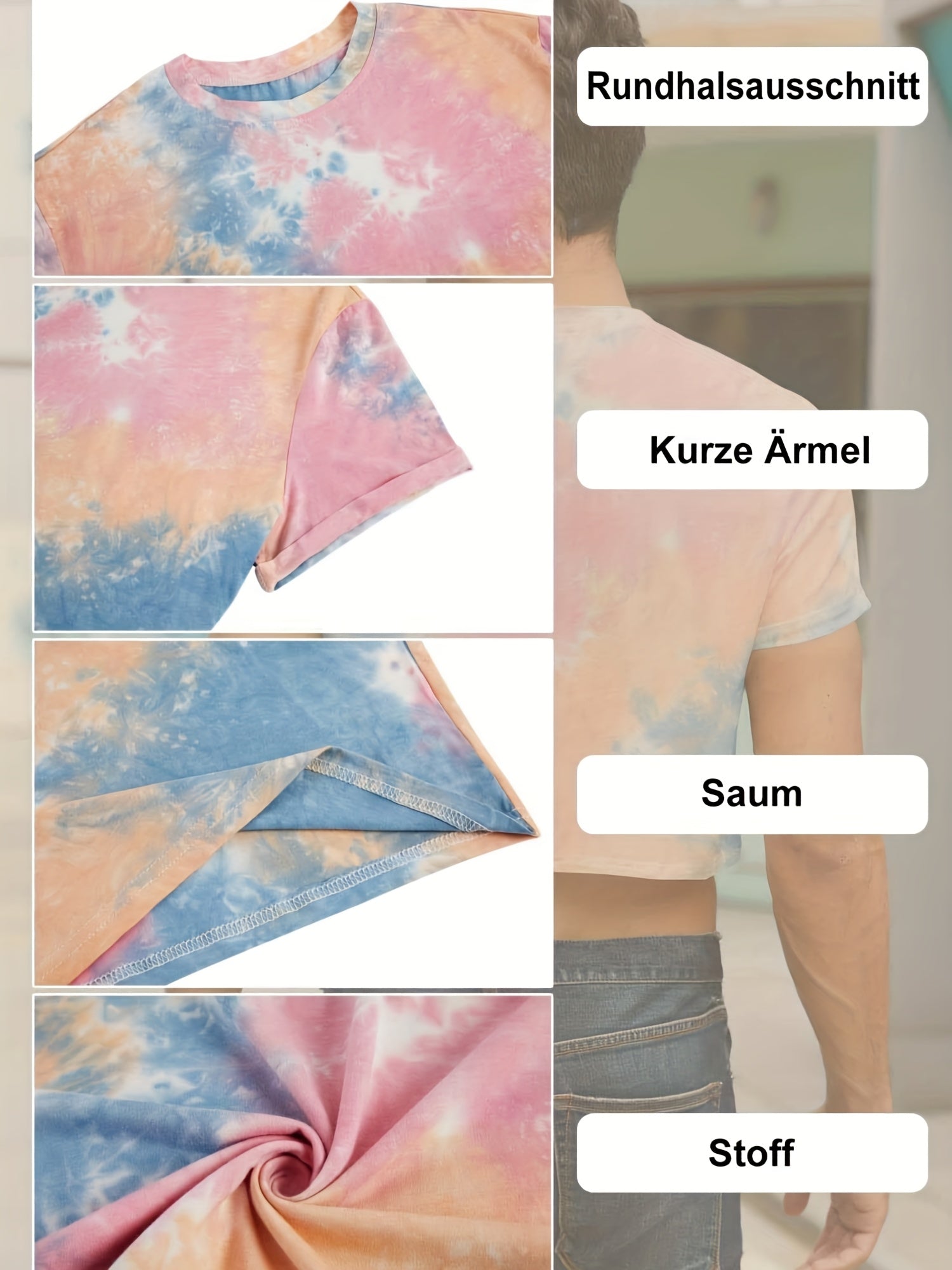 Sommer-Workout-Shirt mit trendigem Batikmuster