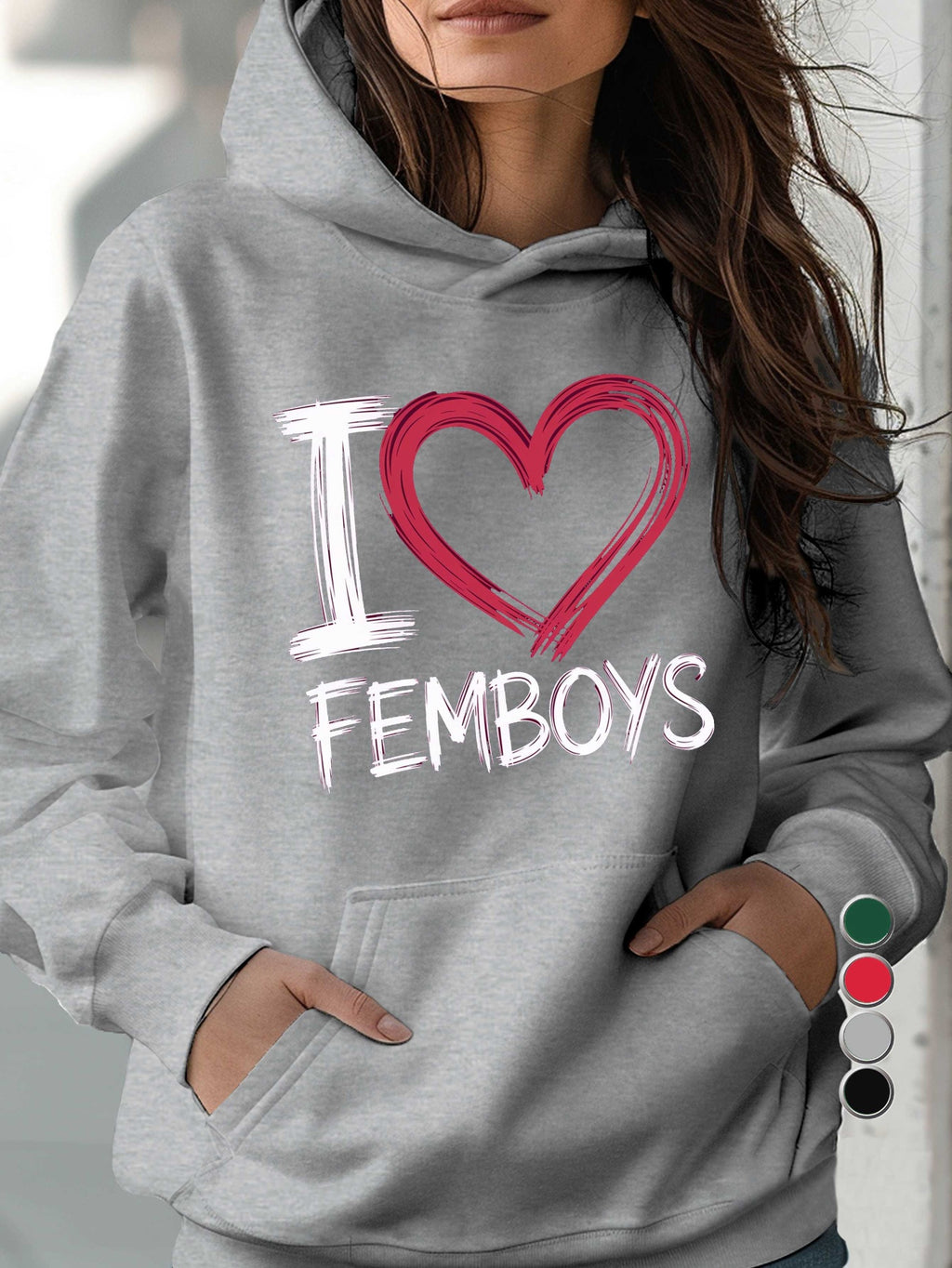 I Love Femboys Herz Design Hoodie