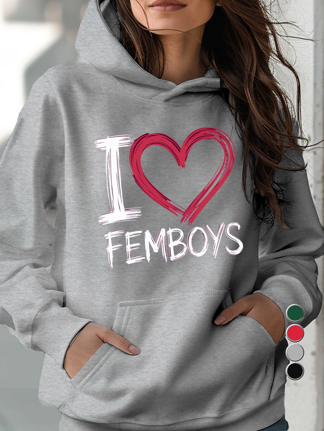 I Love Femboys Herz Design Hoodie