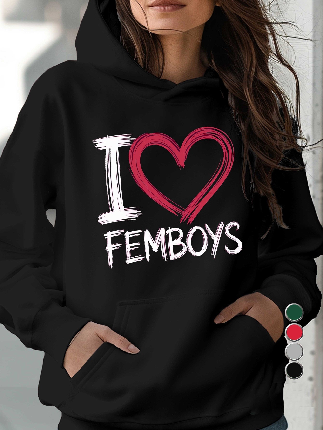 I Love Femboys Herz Design Hoodie