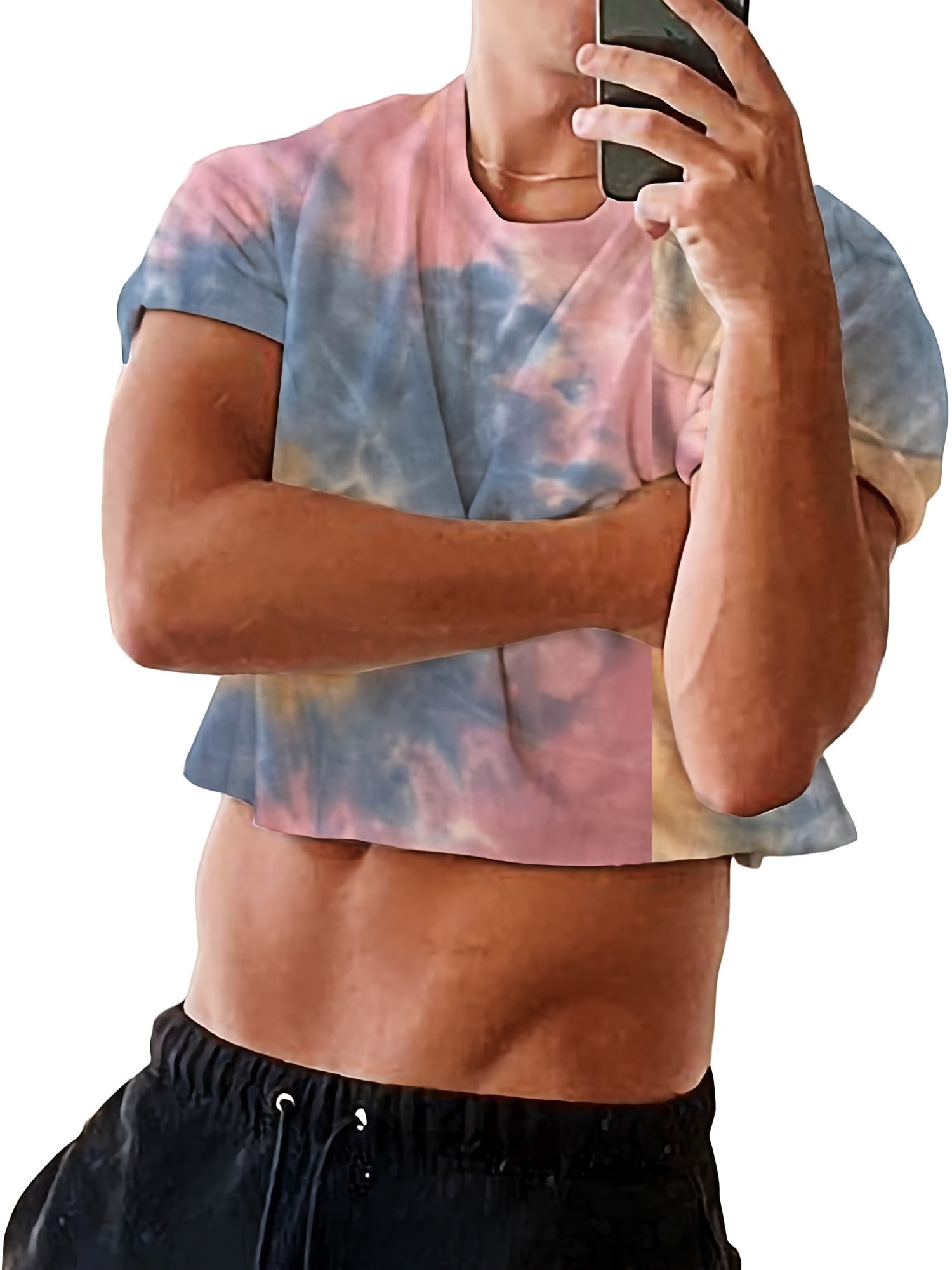 Sommer-Workout-Shirt mit trendigem Batikmuster