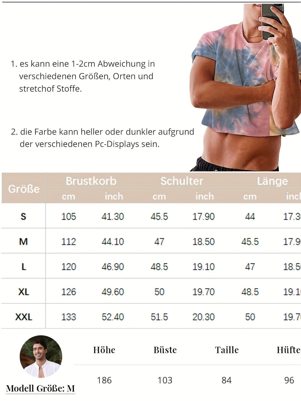 Sommer-Workout-Shirt mit trendigem Batikmuster